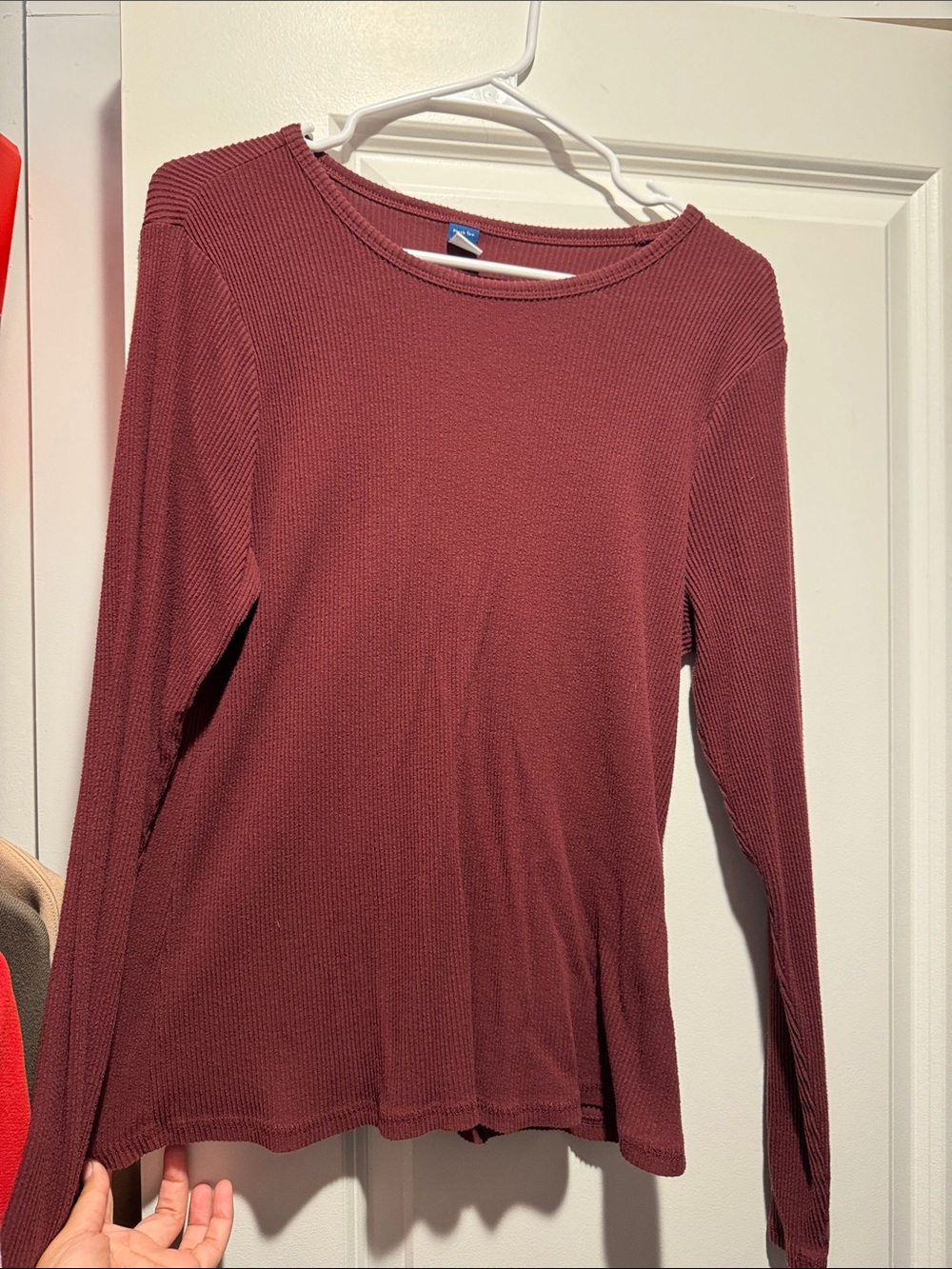 Old Navy Long-Sleeve Ribbed Top - Wine